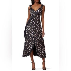 Self-Portrait Twisted Ruffle Floral Dress